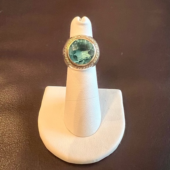 David Yurman Blue Topaz Gold, Diamond, Sterling Silver 925 - Picture 6 of 13